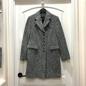 Bromley Petite Coat Black White Tweed Wool Blend 6P